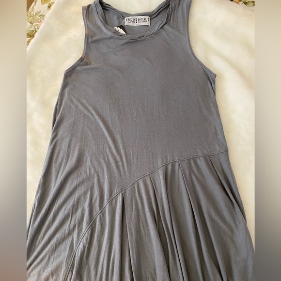Project Social T Gray Mock Neck Asymmetrical Sundress - Picture 1 of 10